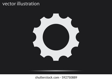 gear icon vector EPS 10, illustration modern isolated badge for website or app - stock info graphics.