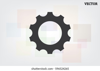 gear icon vector EPS 10, illustration modern isolated badge for website or app - stock info graphics