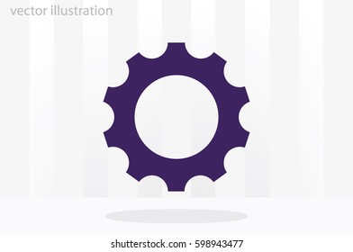 gear icon vector EPS 10, illustration modern isolated badge for website or app - stock info graphics