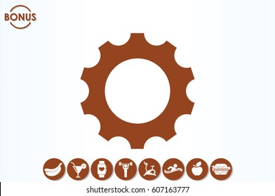 gear icon vector EPS 10, illustration modern isolated badge for website or app - stock info graphics