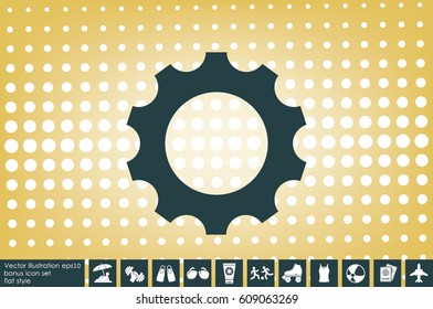 gear icon vector EPS 10, illustration modern isolated badge for website or app - stock info graphics
