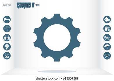 gear icon vector EPS 10, illustration modern isolated badge for website or app - stock info graphics