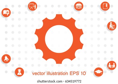 gear icon vector EPS 10, illustration modern isolated badge for website or app - stock info graphics