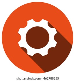 Gear icon, vector, icon flat