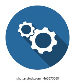 Gear icon, vector, icon flat