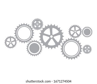 gear icon vector, flat design isolated on white background