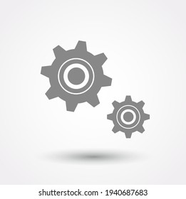 Gear icon vector. Flat design.