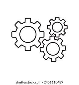 gear Icon vector flat design liner illustration, coq wheel flat liner style illustration for web and app..eps