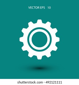 gear icon vector, flat design best vector icon