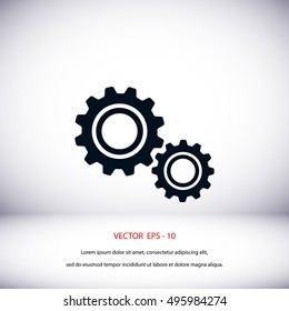 gear icon vector, flat design best vector icon