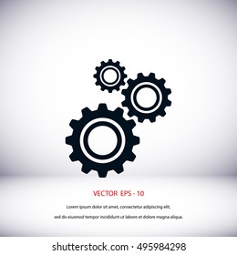 gear icon vector, flat design best vector icon