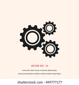 gear icon vector, flat design best vector icon