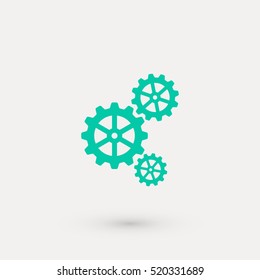 gear icon vector, flat design best vector icon