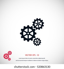 gear icon vector, flat design best vector icon