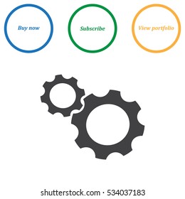 Gear Icon Vector flat design style