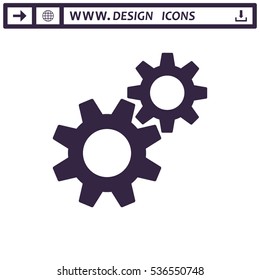 Gear Icon Vector flat design style
