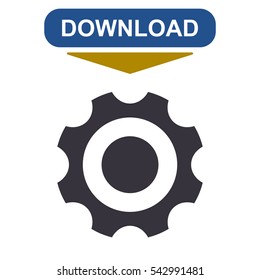 Gear Icon Vector flat design style