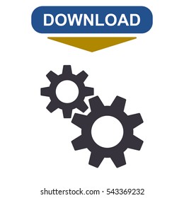 Gear Icon Vector flat design style