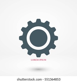 gear icon vector, flat design best vector icon
