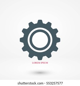 gear icon vector, flat design best vector icon
