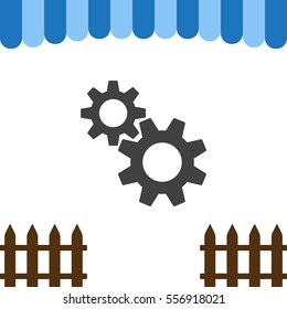 Gear Icon Vector flat design style
