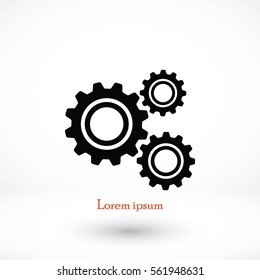 gear icon vector, flat design best vector icon
