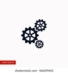 gear icon vector, flat design best vector icon