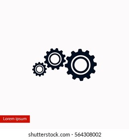 gear icon vector, flat design best vector icon