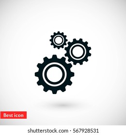 gear icon vector, flat design best vector icon