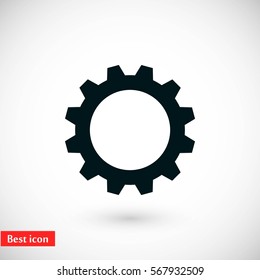 gear icon vector, flat design best vector icon