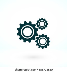 gear icon vector, flat design best vector icon