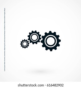 gear icon vector, flat design best vector icon