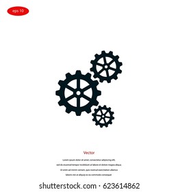gear icon vector, flat design best vector icon