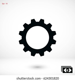 gear icon vector, flat design best vector icon