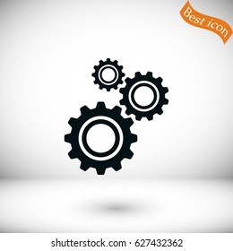 gear icon vector, flat design best vector icon
