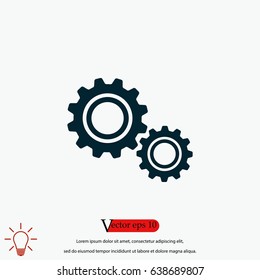 gear icon vector, flat design best vector icon