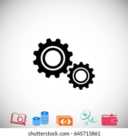 gear icon vector, flat design best vector icon