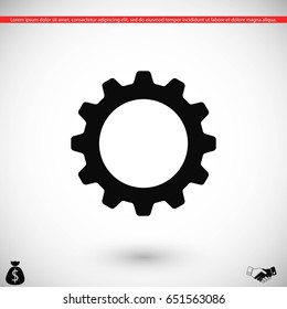 gear icon vector, flat design best vector icon