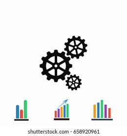 gear icon vector, flat design best vector icon