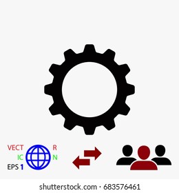 gear icon vector, flat design best vector icon