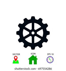 gear icon vector, flat design best vector icon