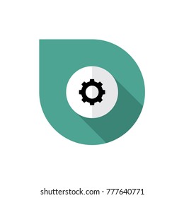 Gear icon vector in flat design