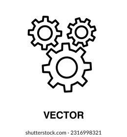 gear icon vector flat illustration on white background. 