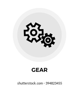Gear Icon Vector. Flat icon isolated on the white background. Editable EPS file. Vector illustration.