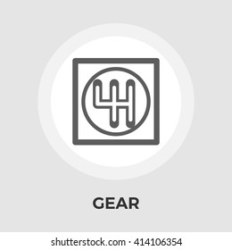Gear icon vector. Flat icon isolated on the white background. Editable EPS file. Vector illustration.