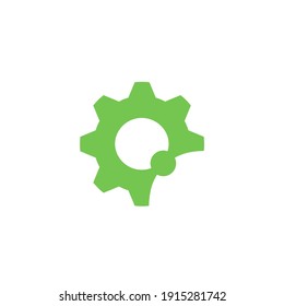 gear icon, vector green gear template