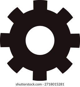 Ilustración vectorial de ícono de engranaje. Símbolo de rueda dentada negra para maquinaria de Configuraciones, mantenimiento y Industrial