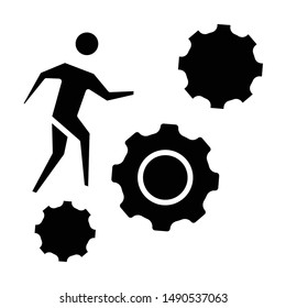 Gear Icon, Vector Illustration, Business Glyph