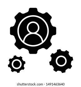 Gear Icon, Vector Illustration, Business Glyph