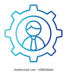Gear Icon, Vector Illustration, Business Outline